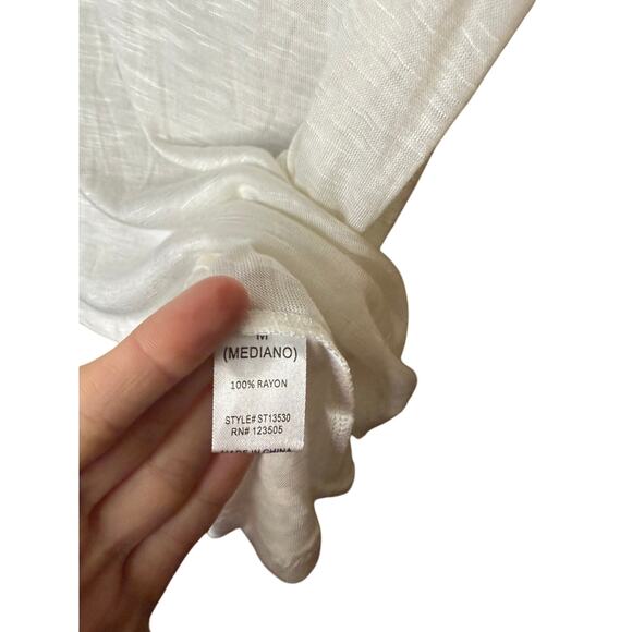 Mod rolled up white t shirt size medium - Picture 6 of 7